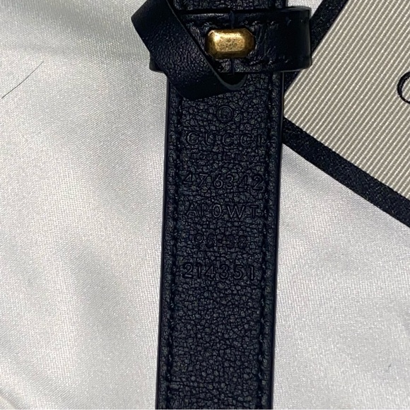 GUCCI MARMONT PEARL BLACK LEATHER BELT Size 95 - Picture 7 of 7